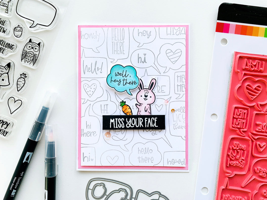 Chatterbox background with Critter Crew Bunny