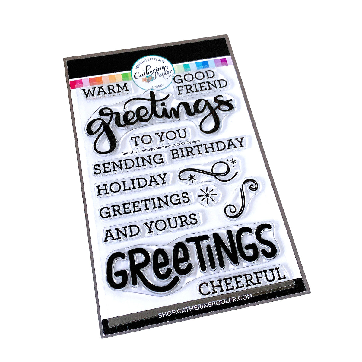 Cheerful Greetings Sentiment Stamp Set