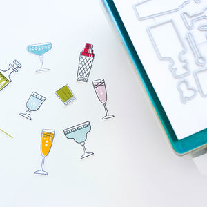 Cocktail Party Stamped and Cut Out images