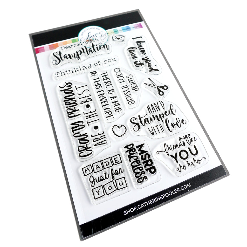 Crafty Friends Sentiments Stamp Set – Catherine Pooler Designs