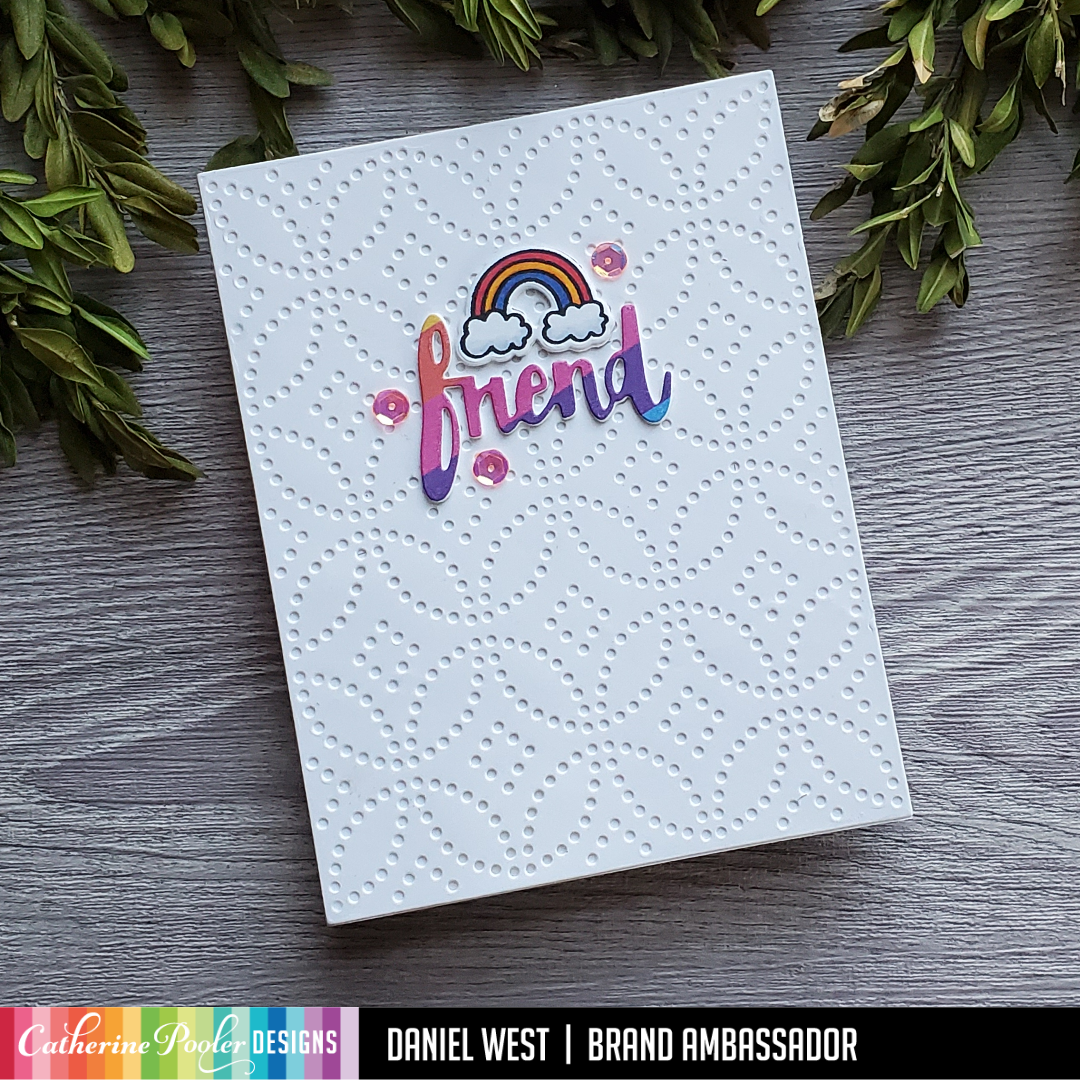 friend card with rainbow