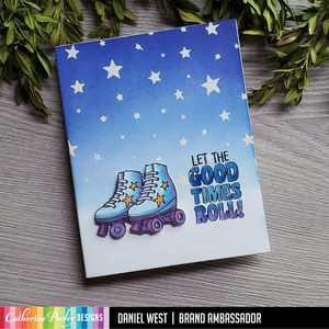 let the good times roll card with star stencil