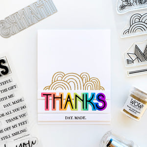 Deco Thanks Rainbow with Classy Trims gold embossed