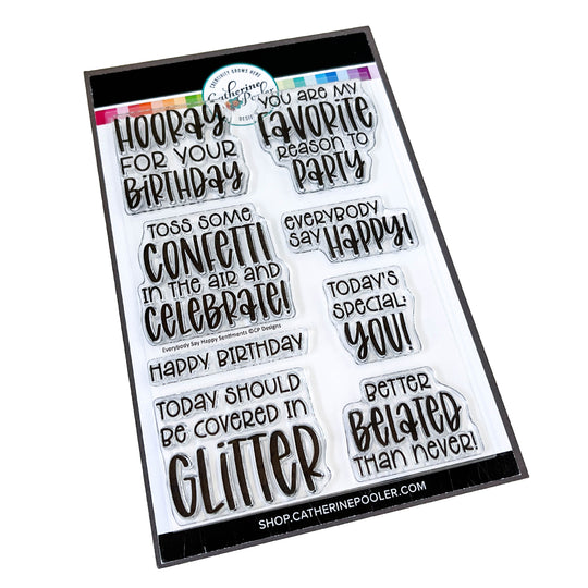 Everybody Say Happy Sentiments Stamp Set