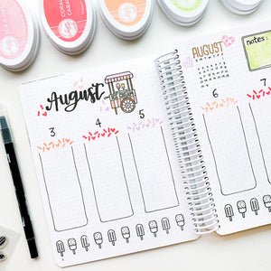 August Stamp Set Weekly and monthly Calendar Canvo Page