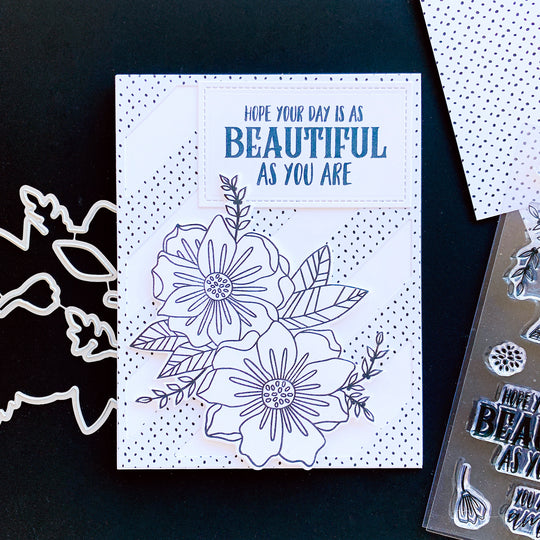 Beautiful Day Black and White Floral Card