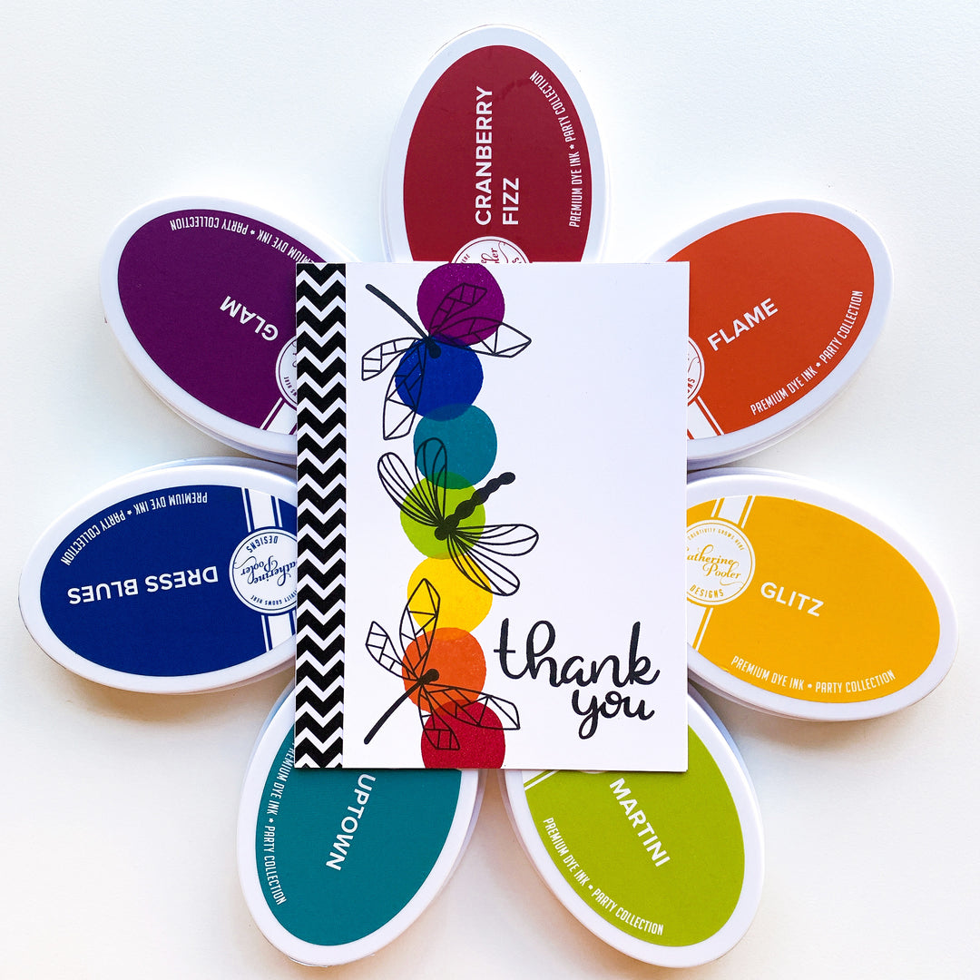 thank you card on top of coordinating ink pads