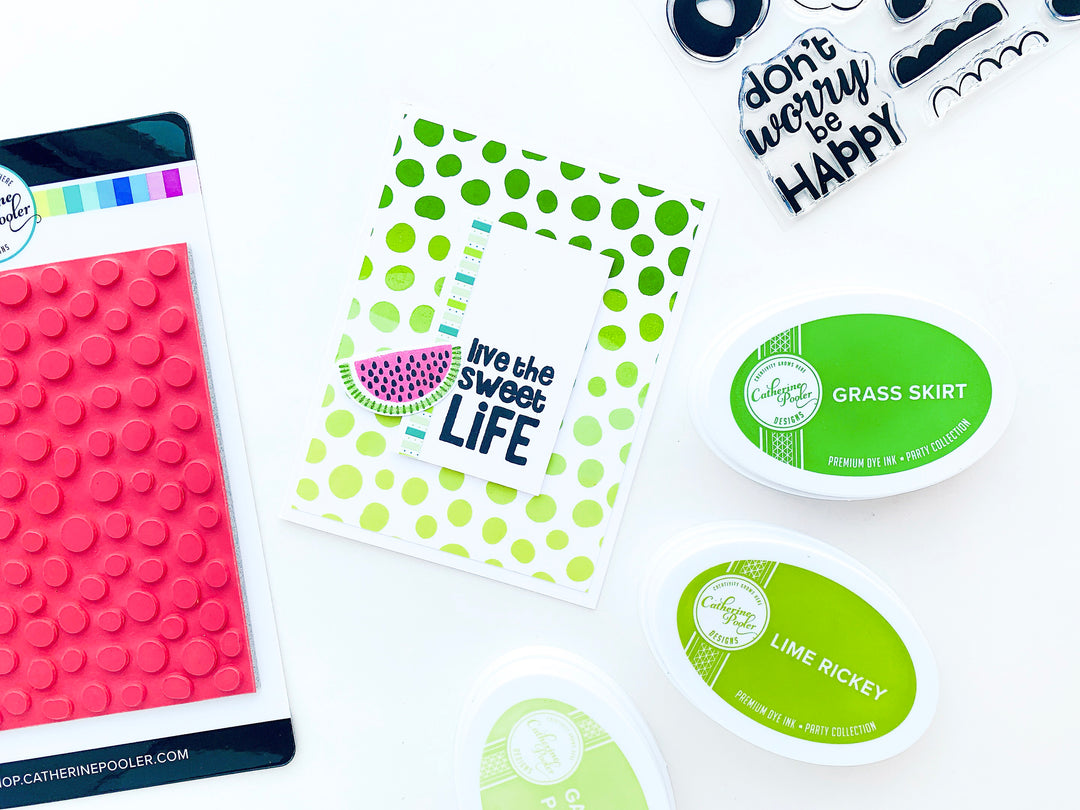 live the sweet life card with spotted background