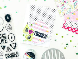 sew seeds of kindness card with fruits