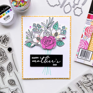 happy mother's day card with fresh picked floral stamps