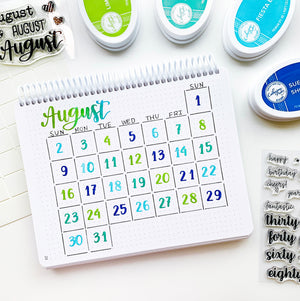 August Stamp Set Monthly Calendar Canvo Page