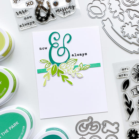 card with sentiment and leaves