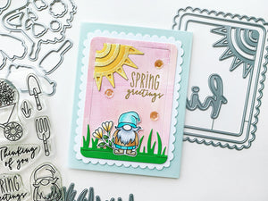 Spring Greetings gnome with sunshine cover plate