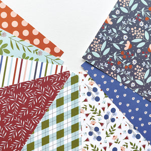 The patterns included in the Gardener's Notebook Patterned Paper pack.