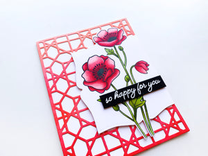 happy for you card with flowers