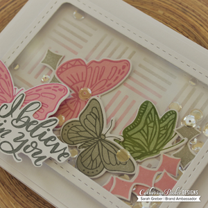 butterfly shaker card with sentiment