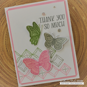 thank you card with butterflies