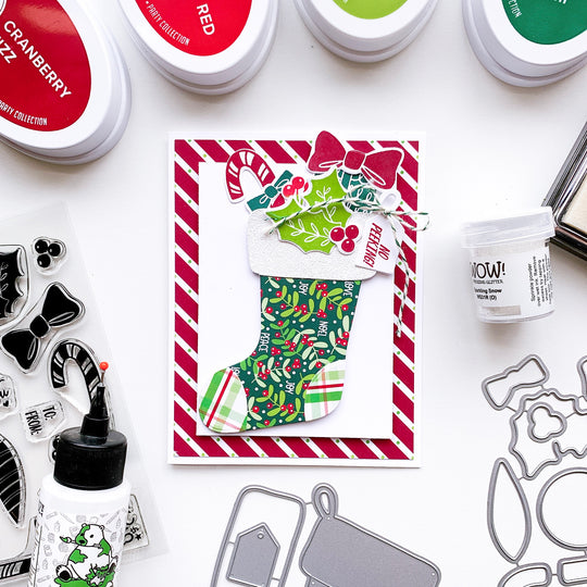 holiday card with stocking