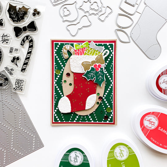 holiday card with stocking