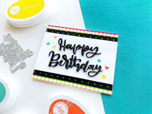 Happy birthday card with patterned paper