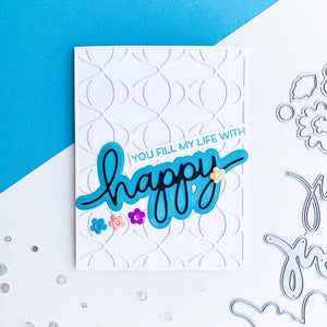 happy card with patterned background