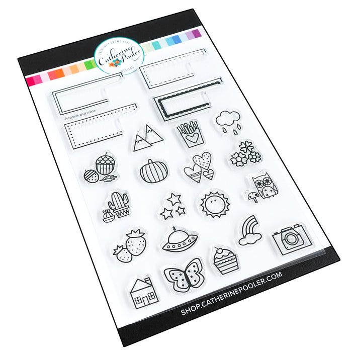 Headers and Icons Stamp Set