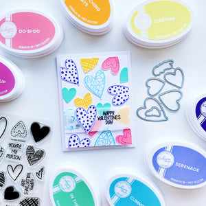 Hip Hearts stamped images to create patterned paper