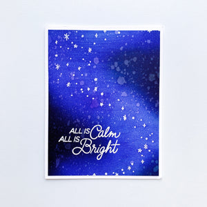 card with all is calm all is bright sentiment