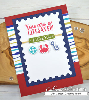 card with sentiment and hook line and sinker stamps