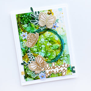 Celebrate Spring card with watercolor background