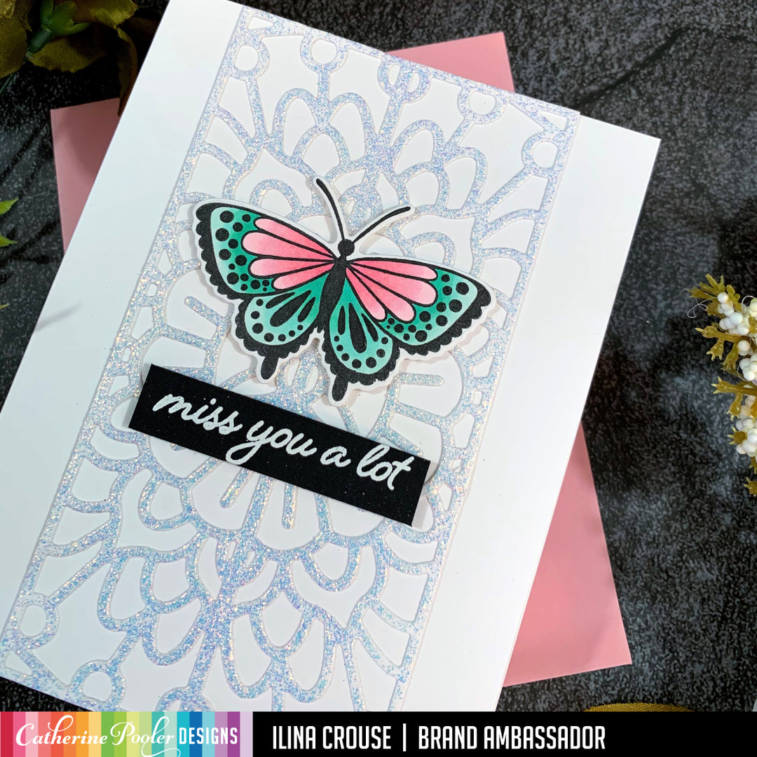 miss you card with butterfly