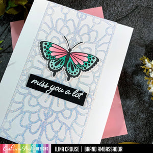 miss you card with butterfly