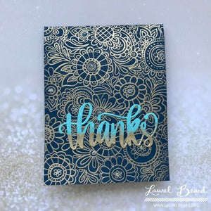 thanks card with embossed background