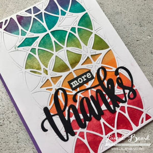 more thanks card with rainbow background