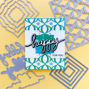 happy for you card with patterned background