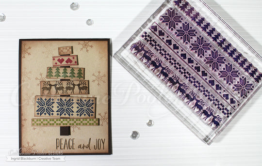 Acrylic Grid Stamping Block with snowflake stamp