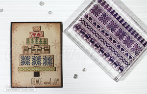 Acrylic Grid Stamping Block with snowflake stamp