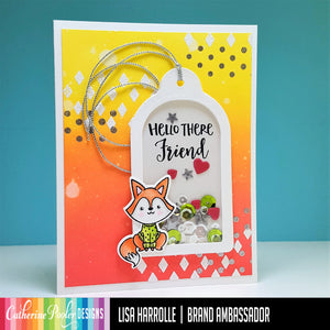 hello there friend card with shaker tag and fox