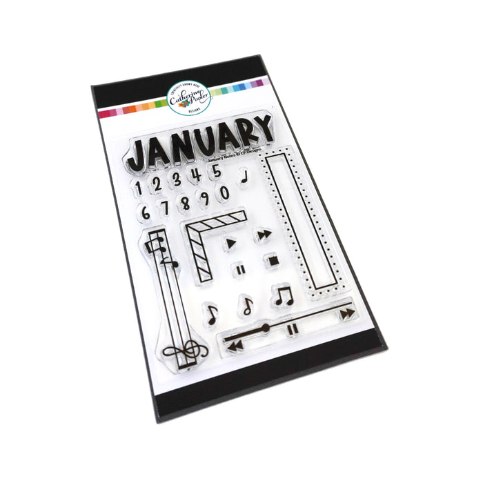 January Notes Stamp Set