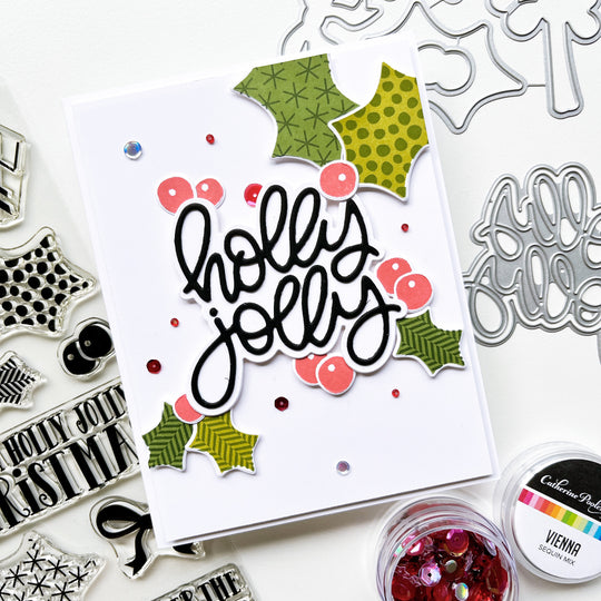 Holly Jolly Layered Word Dies