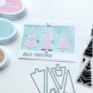 Jolly christmas card with trees