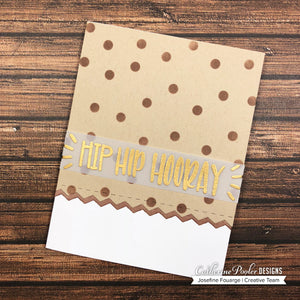 hip hip hooray card with scattered circles