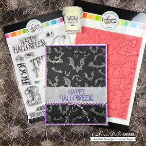 Halloween card and Going Batty Background Stamp