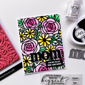 Sample Coming Up Roses Background stamp card with Mom Die cut