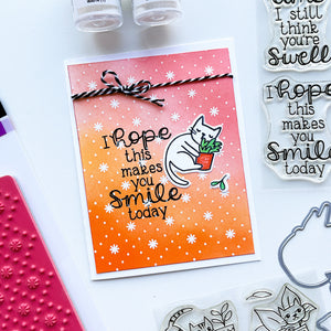 I hope this makes you smile today card with embroidered background