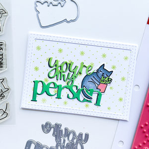 You're my person card with Embroidered Background Stamp