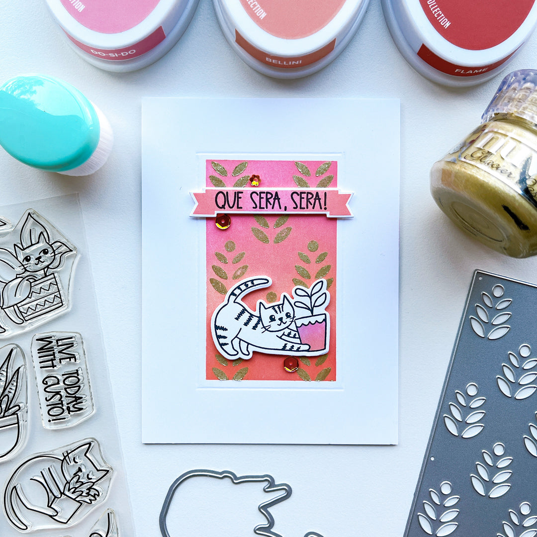 card made with just roll with it stamps and plant stand die