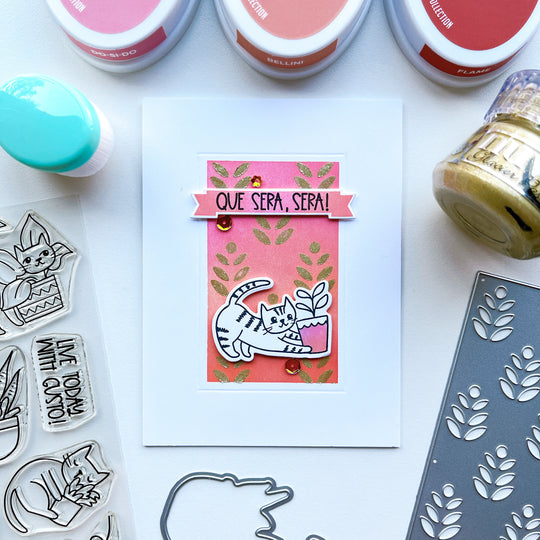 card made with just roll with it stamps and plant stand die