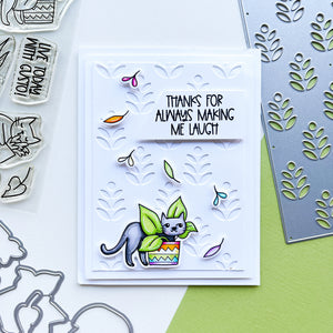 thanks for always making me laugh card with plant stand die