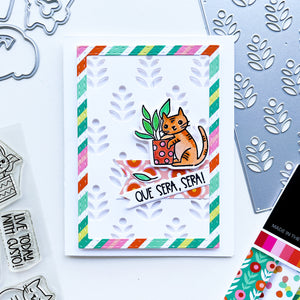 card with plant stand die and just roll with it stamps